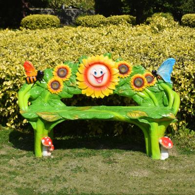 China Europe Fiberglass Sunflower Seat Garden Sculpture Art Statue for sale