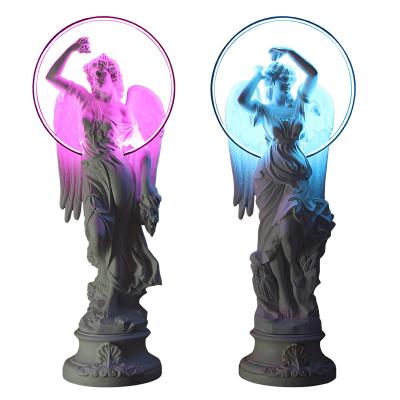 China Worldwide Home Decor Life Size Angel Statue With LED Light for sale