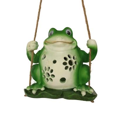 China Worlwide Cute Frog on Swings Outdoor Waterproof Solar LED Garden Lights for sale