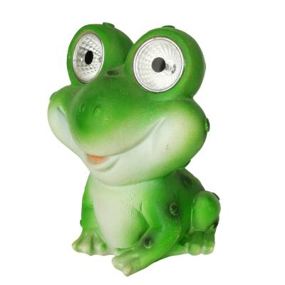 China Yard Garden Decoration Cartoon Frogs Resin Satue Solar Led Outdoor Light for sale