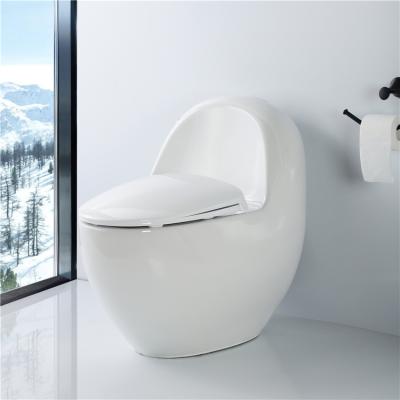 China Modern Double-Flow Bathroom Egg Shape Bathroom Ceramic Round Toilet Bowl European Sanitaryware Toilet WC for sale