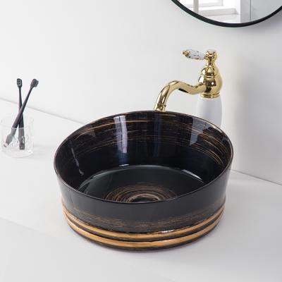 China 2021 New Modern Fancy Design Brown Art Sink Countertop Bathroom Sink Vessel Sink Hand Sink for sale