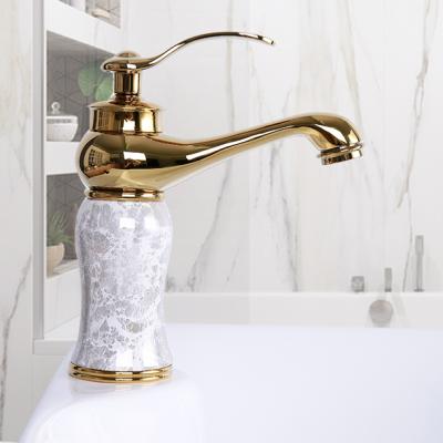 China Antique Luxury Gold Stainless Steel Water Mixer Taps Bathroom Sink Basin Thermostatic Brass Faucet Thermostatic Faucets for sale