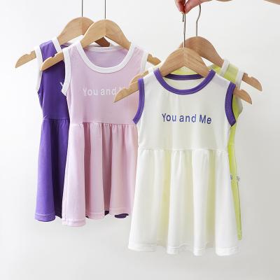 China Wholesale Breathable Girls Dress Summer Pure Children's Vest Sleeveless Girl Skirt for sale