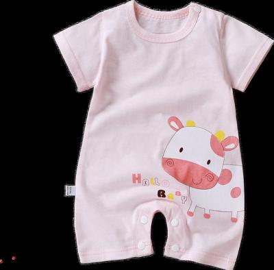 China 100% Cotton Good Quality Summer Short Sleeve Clothes Wholesale Organic Cartoon Baby Romper for sale