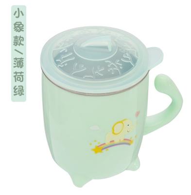 China Minimalist Baby Cartoon Insulated Mugs 304 Stainless Steel Kids Cups With Lid Handles For School Mugs for sale