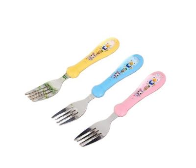 China Hot Selling Cheap Custom Safe Minimalist Kids Dining Stainless Steel Children Toddler Tableware Fork for sale