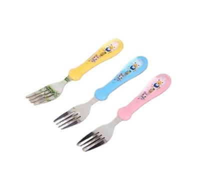 China Cute Minimalist Home Utensils Kids Travel Cutlery Set Stainless Steel Dinner Fork for sale