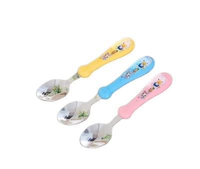 China 2022 Minimalist Creative Happy Children's Spoon Tableware Baby Administer Food Portable Auxiliary Spoon Spoon for sale