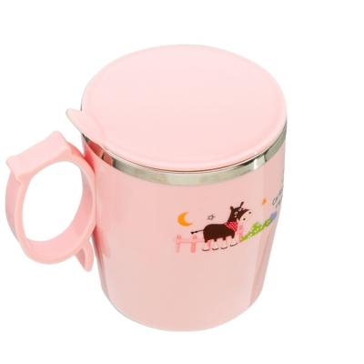 China Minimalist Customized 2022 Hot Selling Kids Mug Creative Milk Mug Stainless Steel 300ml Water Cup With Lid for sale