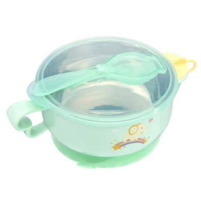 China Minimalist Stainless Steel Water Injection Insulation Bowl Detachable Baby Food Supplement Bowl for sale