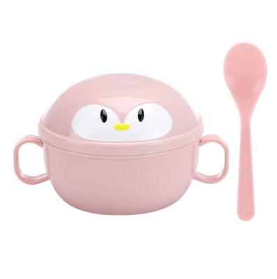 China Wholesale 304 Stainless Steel Cartoon Baby Food Minimalist Supplement Bowl Double Handle Baby Eating Bowl for sale