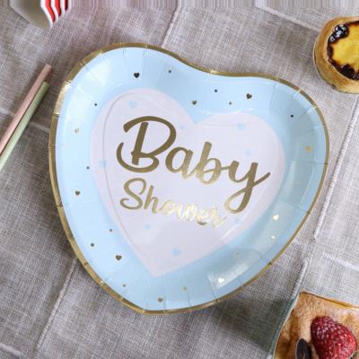 China Kaninchen Disposable Reflective Glass Rabbit Retro Party Gold Bunny Hat Pastry Petal Round Irregular Heart Shaped Paper Plate for sale