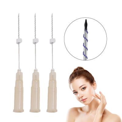 China Medizinisches resorbierbares Nahtmaterial Hilos Tensores Facelift Facelifting scharfe Nadel Tornado 27G 25 mm PDO PCL PLA Faden Gesichtsbehandlung zu verkaufen