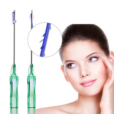 China Anti wrinkle facial beauty barbed Cog 4D L 21G 60mm foxyeyes v line face lift PDO thread for sale