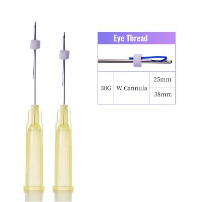 China Most popular gold thread face lift pdo from china W cannula 30G 25mm/38mm PDO Eye thread for sale