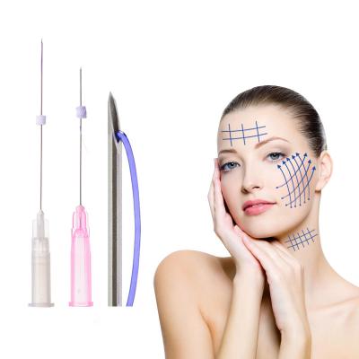 Chine Ascenseur mono remplissant matériel PDO 30G 38mm de fil de visage mince anti-vieillissement de levage de visage de suture absorbable avec l'aiguille pointue à vendre