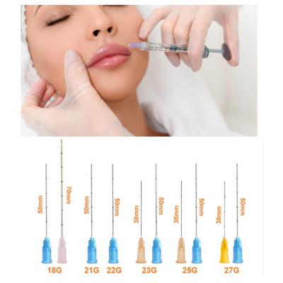 China Mikrostumpfer Plastikcannula Spitze 18G 50mm für Hautfüller-Einspritzung zu verkaufen