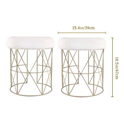 China New Plush Storage Plush Sofa Seat Product Luxury Comfortable Velvet Stool Indoor Metal Stool For Home for sale