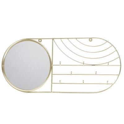 China Nordic Minimalist Wall Mounted Mirrors With 8 Hooks 23.5