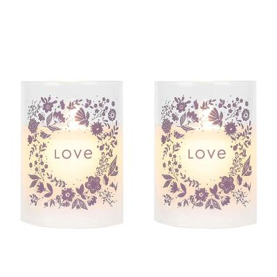 China Unique Light Birthdays Label Led Candle Cute Pattern Candle Flower Pattern Wax Led Candle for sale