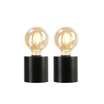 China Unique Led Black Delicate Industrial Vintage Desk Table Lamp Light Bulb Shape Bedside Table Lamp Light for sale