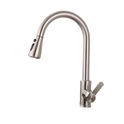 China Modern Stainless Steel Kitchen Faucet Pull Out Kitchen Faucet Swivel 360 Degree Water Mixer Tap for sale