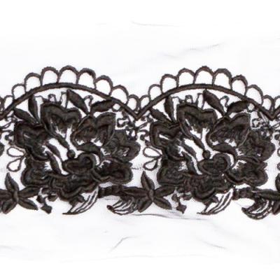 China High Quality Black Water Soluble Taidian Flower Clothing Accessories Lace Trimming Water Soluble Mesh Lace Embroidery Lace Trimming for sale