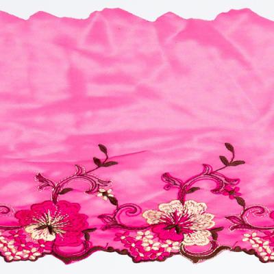 China Taidian High Quality Water Soluble Rose Flower Lace Embroidery Trimming Uses Mesh Lace Embroidery Water Soluble Clothing Accessories for sale