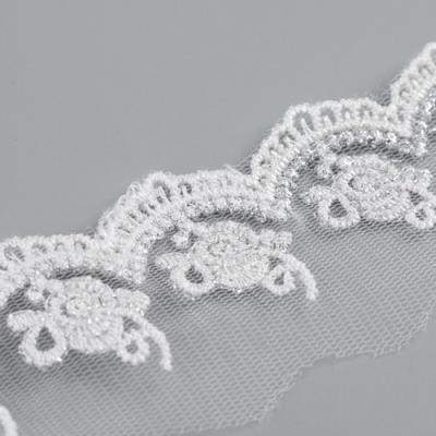 China Taidian Embroidery Lace Water Soluble White Water Soluble Material For Make Colthes Clothing Accessories High Quality Mesh Lace for sale