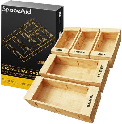 China Minimalist SpaceAid Bag Storage Organizer For Kitchen Drawer Bamboo Com Organizer for sale