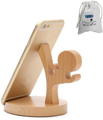 China Europe Mobile Phone Stand For Desktop White Cards Desktop Wood Cell Phone Wooden Phone Bracket for sale