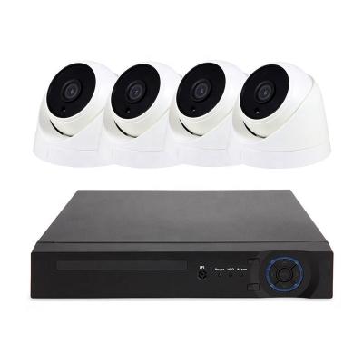 China Indoor Full HD Surveillance CCTV Video System Dome Night Vision AHD 1080p 4ch DVR Camera Kit with Power Adapters Cables for sale