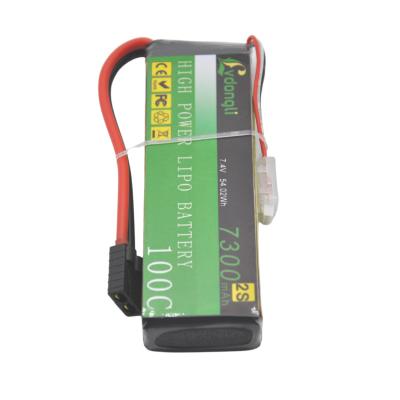 China Golf Carts Rechargeable Lithium Ion Battery For RC Airplanes Electric Model Aircraft 7.4V 7300mAh 2S LiPo Battery High Quality for sale