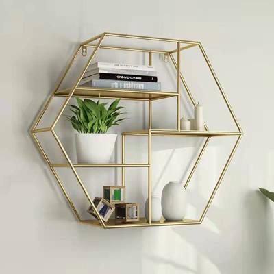 China Simple And Modern Sustainable Wall Mounted Shelf Decoration Wrought Iron Shelf for sale