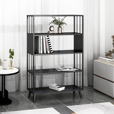 China Sustainable Simple Multilayer Floor Shelf Office Wrought Iron Shelves For Living Room for sale