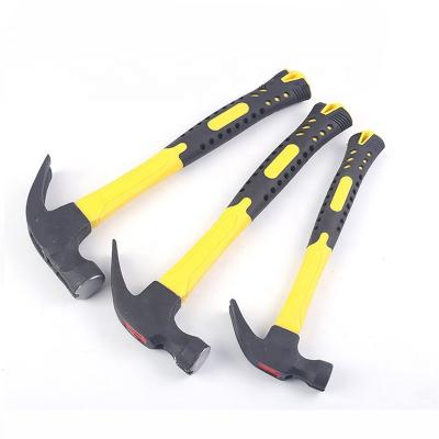 China Nail Hammer Factory Supply 0.25 Kg 0.5 Kg Nail Suction Hammer 0.75 Kg Fiber Handle Plastic-Coated Insulated Claw Hammer for sale