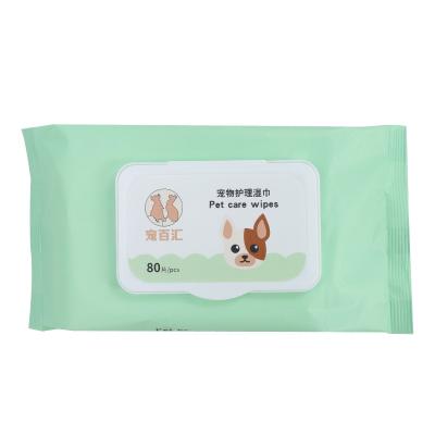 China Factory Stocked Wholesale High Quality Pet Wipes 80 Pieces Pet Special Wipes Cleaning Wipes for sale