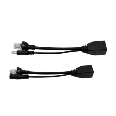 China Black RJ45 with DC Jack POE splitter switch cable for IP camera for sale