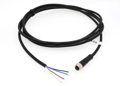 China IP67 waterproof M8 cable with 3 core, 4 core, 5 core circular female straight for sale