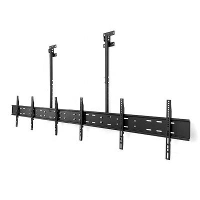 China D4370-3 Cold Rolled Steel Ceiling Mount Telescopic TV Bracket For 2-3 Triple Screens 43-70 VESA 1000*400mm for sale