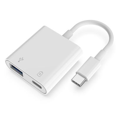 China MP3/MP4 Player 2 in 1 Type C OTG Adapter and 18W Charge Splitter USB3.0 to USB-C PD/QC Male Cable Fast Charging for iPad and Mobile Phone for sale