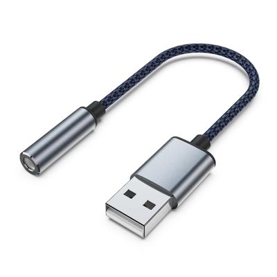 China LAPTOP USB to 3.5mm Jack Audio Adapter, USB to aux cable. with MIC-supported USB to AUX sound card. headphone adapter for PC PS4 PS5 for sale