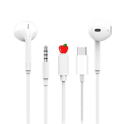 China Good Quality In-Ear Earphone 3.5mm Type-C Lighting Original Headphones Cable Earbuds For iPhone And Android Phone With MIC for sale