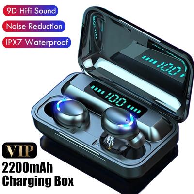 China Earbuds wireless earphone F9-5 HiFi tws audifonos f9 earbuds with BT 5.0 powerbank power display for sale