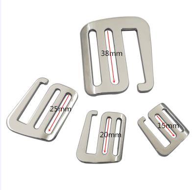 China Hot Selling 15mm Widely Used Metal G Shape Buckle Tri Slip Zinc Alloy Buckle For Bags for sale