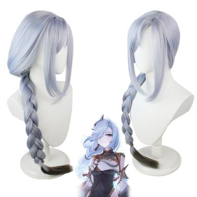 China Halloween Genshin Impact Lolita Cosplay Long Part Synthetic Curl Wig Kinky White Deep Wave Wig Synthetic Wig for sale