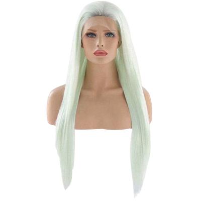 China Green Long Straight Hair Silky Straight Custom Hair Neat Wigs Long Wave Hair For Women Party Wigs for sale