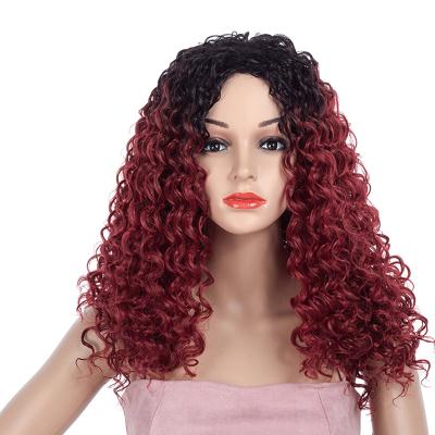 China High Density Heat Resistant Afro Wave Hair Synthetic Wigs Wholesale Silky Straight Curly Synthetic Wigs for sale