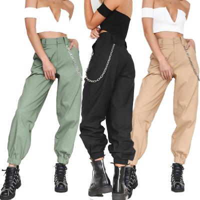 China Autumn Vintage Chain Joggers Baggy High Waist Streetwear Women Cargo Pants Breathable Pants Breathable Trousers for sale